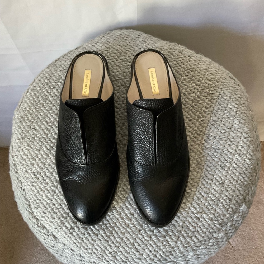 Louise et Cie black leather loafer mule Size 9 / 39